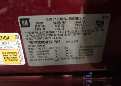 2015 Buick Enclave Premium z USA, uszkodzony, nr VIN 5GAKVCKD4FJ378922